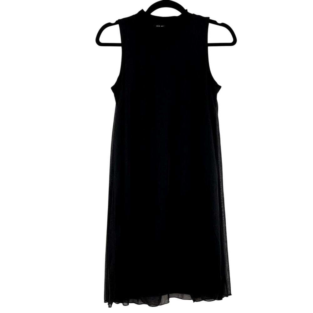 Nik & Nash Black Sleeveless Womens Mini Sheath Dress S Split Back Fully Lined